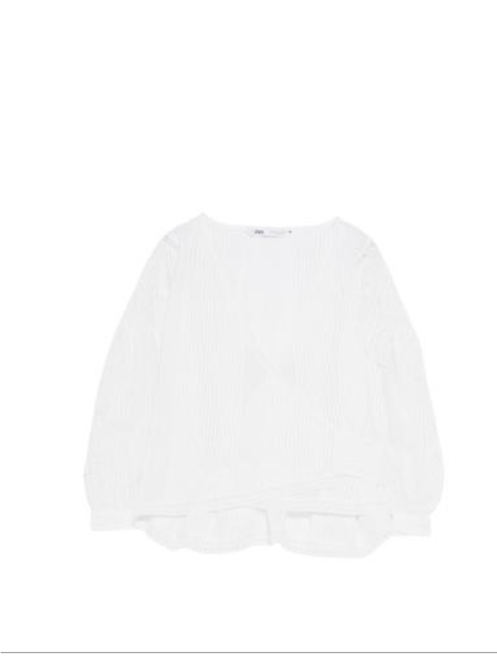 Zara Ivory Textured Long Sleeve Top